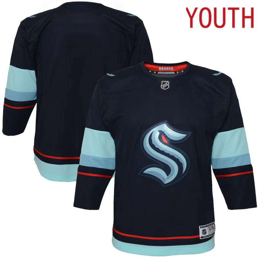 Youth Seattle Kraken Navy Home Premier NHL Jersey->customized nhl jersey->Custom Jersey